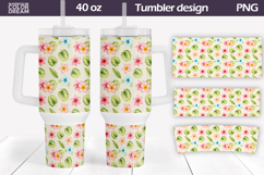 Tropical Tumbler Wrap 40 Oz | Summer Floral Sublimation Product Image 1