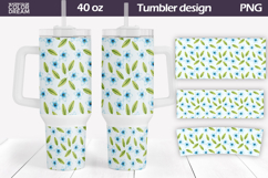 Blue Plumeria Tumbler Wrap 40 Oz | Summer Sublimation Product Image 1