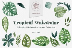 Tropical Watercolor Leaves Clipart Collection Product Image 1