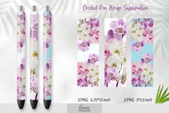 tropical watercolor pink orchid pen wrap sublimation