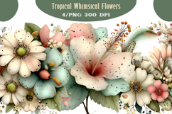 Tropical Whimsical Flowers Clipart Product Image 1