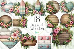 Tropical Wooden Sublimation Clipart Product Image 1