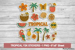 Vintage Tropical Stickers, Cute Summer Holiday PNG Clipart Product Image 1