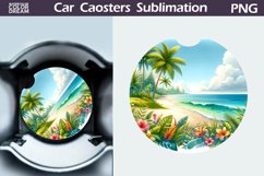 Tropical Beach Car Coaster | Summer Coaster Product Image 1