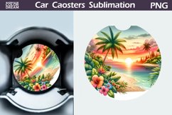 Tropical Beach Car Coaster | Summer Coaster Product Image 1