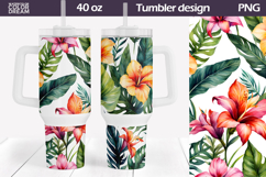 Tropical Flowers Tumbler 40 Oz | Summer Floral Tumbler 40 Oz Product Image 1