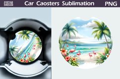 Tropical Beach Car Coaster | Summer Coaster Product Image 1