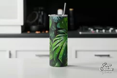Tropical Leaves Tumbler Wrap - 20 oz Floral Tumbler Wrap Product Image 2