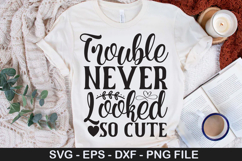 Trouble Never Looked so Cute SVG - Dog Bandana Design Product Image 1