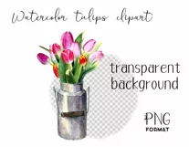 Watercolor tulips clipart.Spring flowers.Sublimation designs Product Image 3