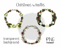 Christmas wreaths clipart. Sublimation designs Product Image 2