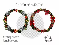 Christmas wreaths clipart. Sublimation designs Product Image 2