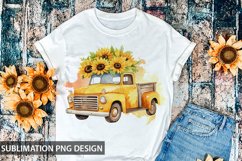 Sunflower Truck Sublimation Design Product Image 1