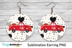 Heart Valentine Truck Earrings - Sublimation PNG Product Image 1