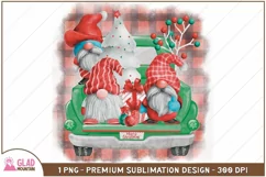 Merry Christmas Gnome Truck sublimation png, Gnome truck png Product Image 1