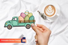 Easter Truck Sticker, Easter Egg Sticker, Farm Truck Easter Product Image 1