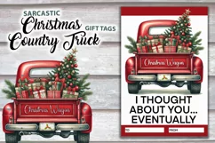 Sarcastic Christmas Truck Gift Tags| JPG PNG Product Image 1