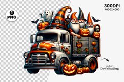 Halloween Truck Gnome Clipart