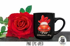 Happy Valentine's Day Sublimation|Valentine Truck with Heart