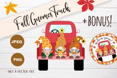 Autumn Gnomes Red Vintage Truck PNG Clipart Fall Gnome Product Image 1