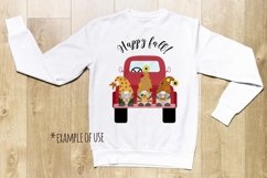 Autumn Gnomes Red Vintage Truck PNG Clipart Fall Gnome Product Image 4