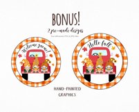 Autumn Gnomes Red Vintage Truck PNG Clipart Fall Gnome Product Image 3