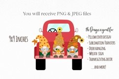 Autumn Gnomes Red Vintage Truck PNG Clipart Fall Gnome Product Image 2