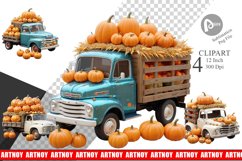 Clipart Pumpkin Truck Product Image 1