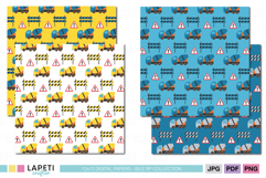 construction birthday paper truck pattern