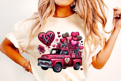Valentines Day Truck PNG, Valentine Sublimation PNG, Love Product Image 3