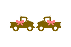 Truck with Bow Earrings - Laser Cut SVG Template Product Image 2