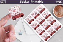 Truck Valentine Sticker Printable | Valentine&#039;s Day Stickers Product Image 1