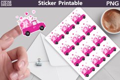 Truck Valentine Sticker Printable | Valentine&#039;s Day Stickers Product Image 1