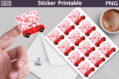 Truck Valentine Sticker Printable | Valentine&#039;s Day Stickers Product Image 1