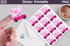 Truck Valentine Sticker Printable | Valentine&#039;s Day Stickers Product Image 1