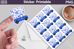 Truck Valentine Sticker Printable | Valentine&#039;s Day Stickers Product Image 1