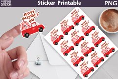 Truck Valentine Sticker Printable | Valentine's Day Stickers Product Image 1
