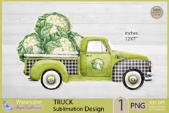 Truck png clipart |vegetables truck cauliflower sublimation Product Image 1