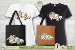 Truck and gnomes with cotton png | Watercolor gonks truck Product Image 4