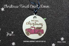 Christmas vintage truck count down Ornament Laser cut svg Product Image 2