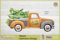 Truck png clipart |vegetables truck cucumbers sublimation Product Image 1