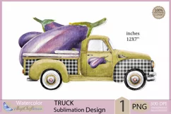 Truck png clipart |vegetables truck eggplant sublimation Product Image 1