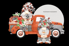 Truck coffee Gnomes png Watercolor gonks truck with knome Product Image 2