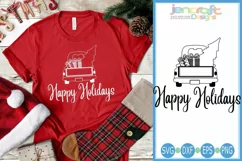 Christmas svg Holidays Truck Christmas Tree Red truck Vintag Product Image 1