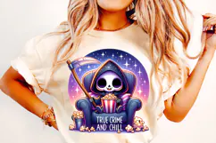 True Crime And Chill PNG , Grim Reaper Png, Skeleton PNG Product Image 2