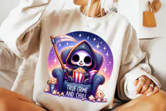 True Crime And Chill PNG , Grim Reaper Png, Skeleton PNG Product Image 1
