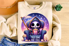 True Crime And Chill PNG , Grim Reaper Png, Skeleton PNG Product Image 3