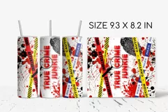 True Crime Sublimation Tumbler Design Bloody Tumbler Wrap