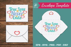 True Love Never Ends Envelope Template Product Image 1