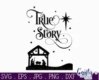 True Story Christian Christmas Farmhouse Sign Svg Product Image 2